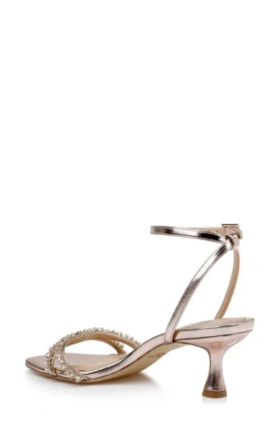 Jewel Badgley Mischka Women's Nayla Kitten Heel Dress Sandals In Rose Gold Metallic