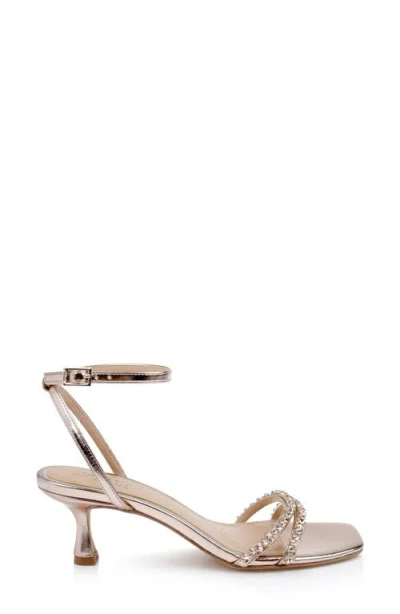 Jewel Badgley Mischka Women's Nayla Kitten Heel Dress Sandals In Rose Gold Metallic