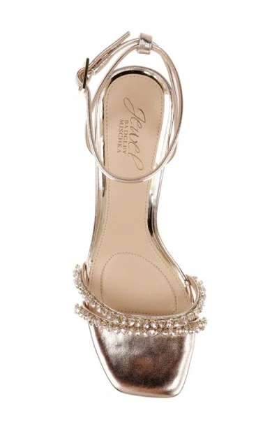 Jewel Badgley Mischka Women's Nayla Kitten Heel Dress Sandals In Rose Gold Metallic