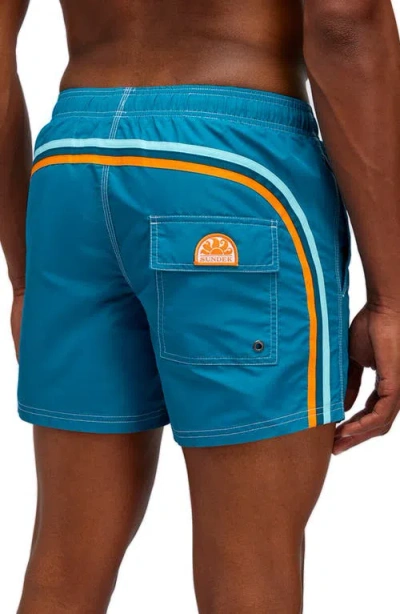 Sundek Stripe Board Shorts In Teal