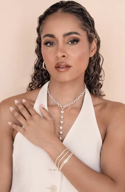 Ettika Adjustable Dainty Crystal Bracelet In Gold