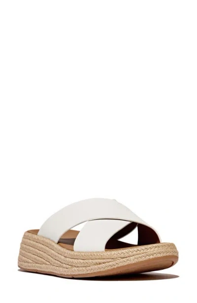 Fitflop F-mode Espadrille Platform Slide Sandal In Urban White