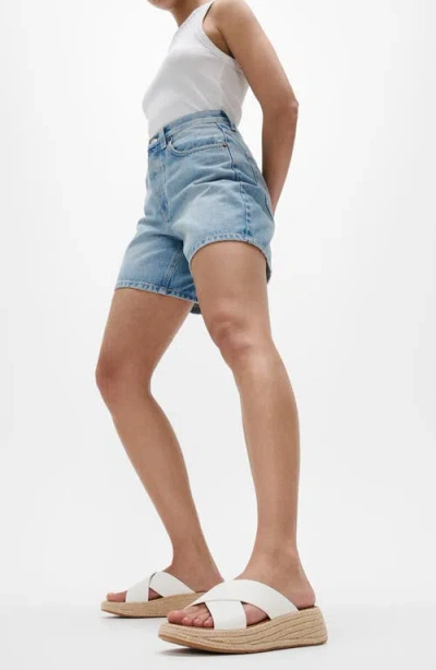 Fitflop F-mode Espadrille Platform Slide Sandal In Urban White