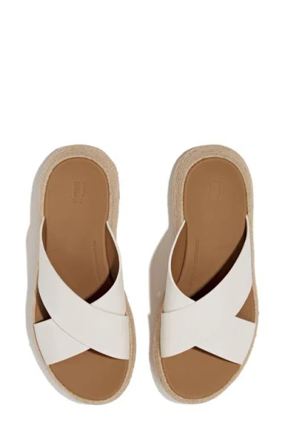 Fitflop F-mode Espadrille Platform Slide Sandal In Urban White