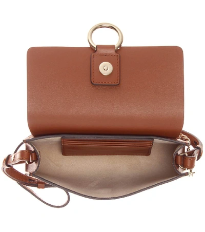 Shop Chloé Faye Mini Leather And Suede Shoulder Bag In Classic Tolacco