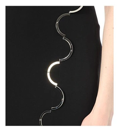 Shop David Koma V-neck Stretch-crepe Gown In Black