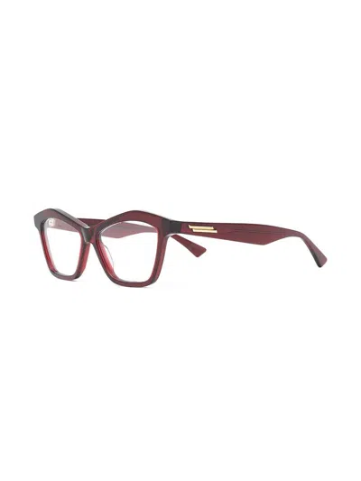 Bottega Veneta Angular Cat-eye Frames In Red