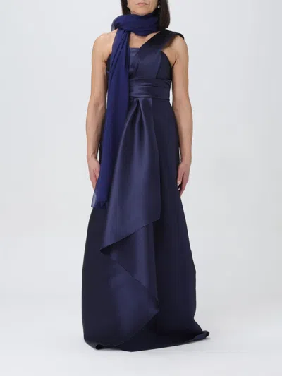 Alberta Ferretti Rectangular Design Scarf In Blue