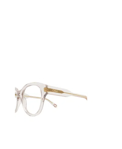 Chloé Eyewear Rectangular Frame Glasses In White