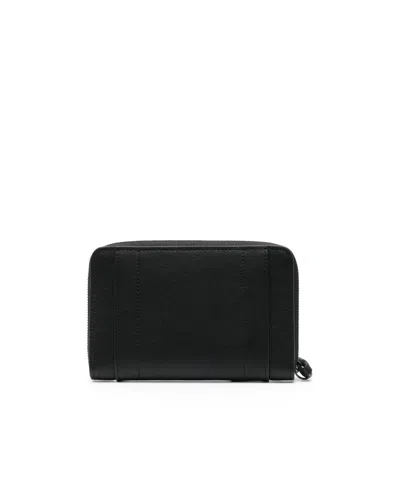 Longchamp Debossed-logo Leather Wallet In Black