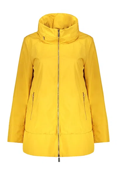 Moorer Waterproof Hooded Coat In Ocher
