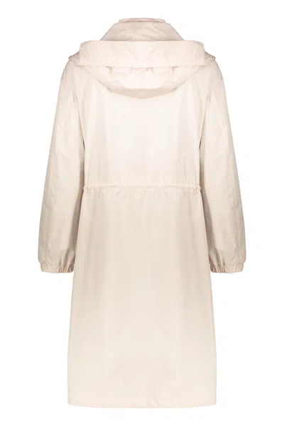 Moorer Hooded Parka Coat In Pale Pink