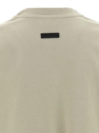 Fear Of God Grey T-shirt With Eternal Print On The Front And Logo Patch On The Back In Gray