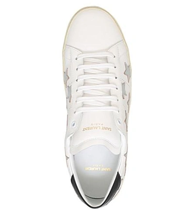 Shop Saint Laurent Star California Leather Sneakers In Silver