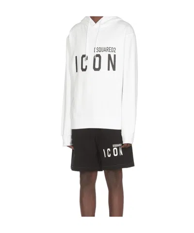 Dsquared2 Icon Hooded Drawstring Sweatshirt In Multi
