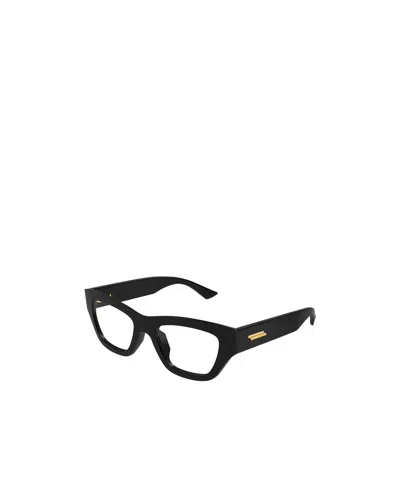 Bottega Veneta Eyewear Rectangular Frame Glasses In Black