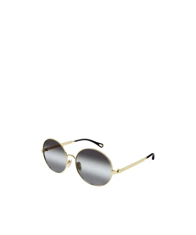 Chloé Eyewear Geometric Frame Sunglasses In Gray