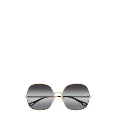 Chloé Eyewear Geometric Frame Sunglasses In Gray