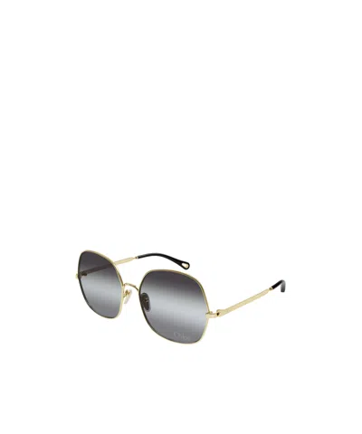 Chloé Eyewear Geometric Frame Sunglasses In Gray