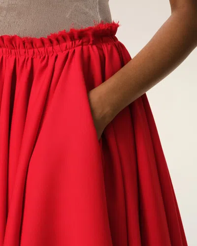 Ami Alexandre Mattiussi Red Wool Skirt With Godets Red