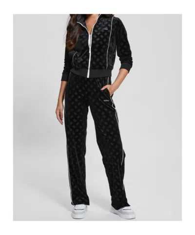 Guess Elastic Waist Casual Pants In Black