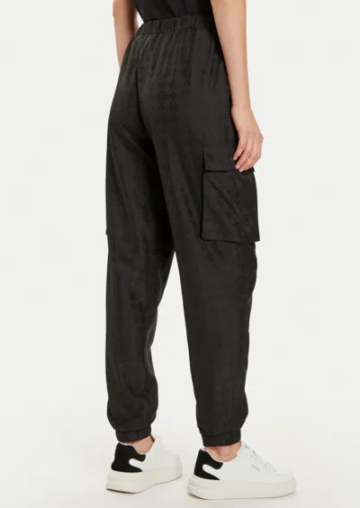 Guess Elastic Waist Casual Pants In Black
