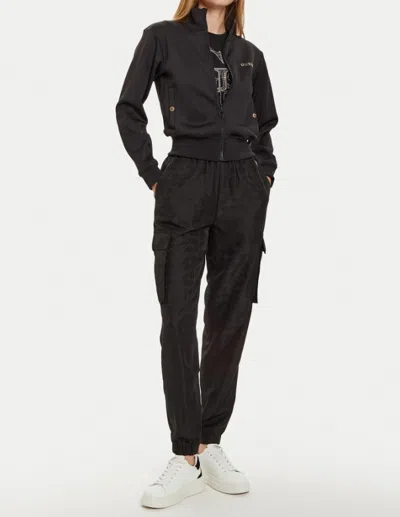 Guess Elastic Waist Casual Pants In Black