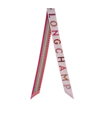 Longchamp Printed Silk Scarf In Marshmallow Color