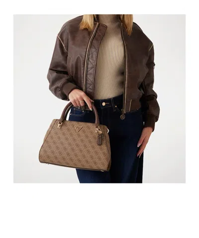 Guess Noelle Shoulder Bag In Multi Beige