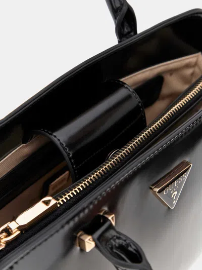 Guess Zippered Shoulder Bag In Black