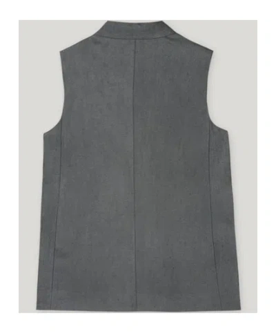 Luisa Cerano Gabardine Blazer Vest In Coolgrey