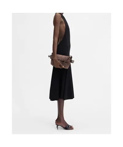 Jacquemus 'la Robe Favola' Black Long Dress With High American Neckline And Flared Design In Black