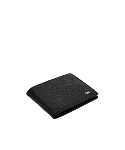 Ferragamo Double-fold Wallet In Black