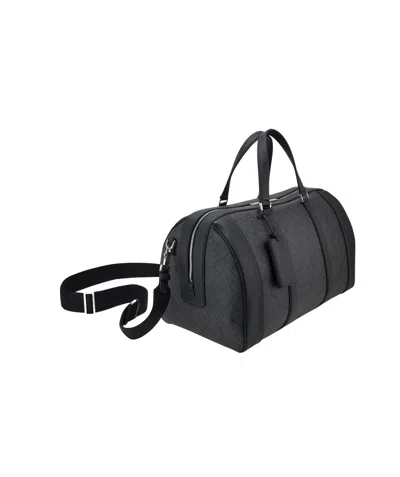 Ferragamo Monogram-print Duffle Bag In Grey