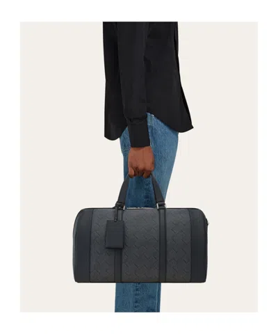 Ferragamo Monogram-print Duffle Bag In Grey
