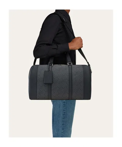 Ferragamo Monogram-print Duffle Bag In Grey