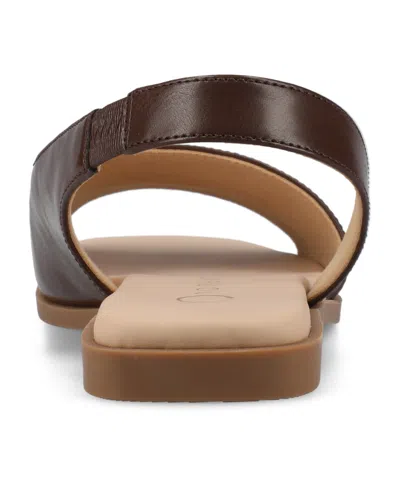 Journee Collection Womens Brinsley Slingback Strap Flat Sandals In Brown