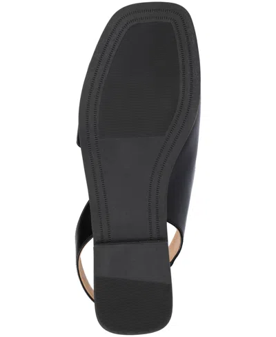 Journee Collection Women's Brinsley Slingback D'orsay Flat Sandals In Black Smooth
