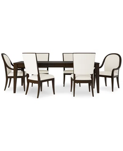 Macy's Mazen 7-pc. Dining Set (table, 4 Side Chairs & 2 Arm Chairs) In Dark Brown