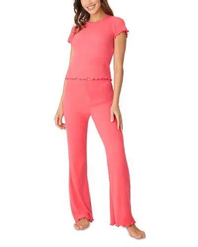 Pj Salvage Tropical Pajama Set In Raspberry