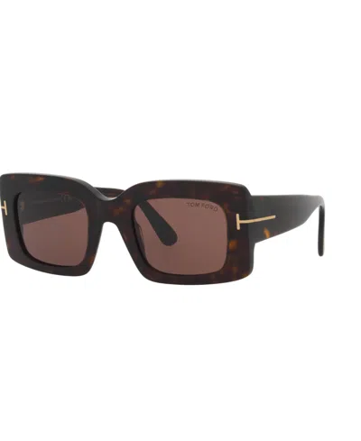 Tom Ford Women's Brigitta Sunglasses, Tr001934 In Tortoise Black