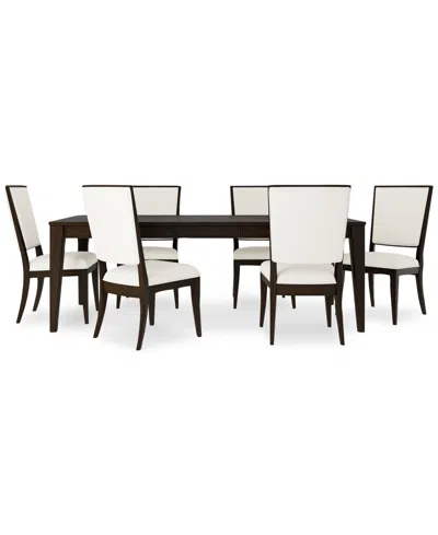 Macy's Mazen 7-pc. Dining Set (table & 6 Side Chairs) In Dark Brown