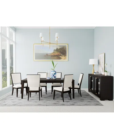 Macy's Mazen 7-pc. Dining Set (table & 6 Side Chairs) In Dark Brown