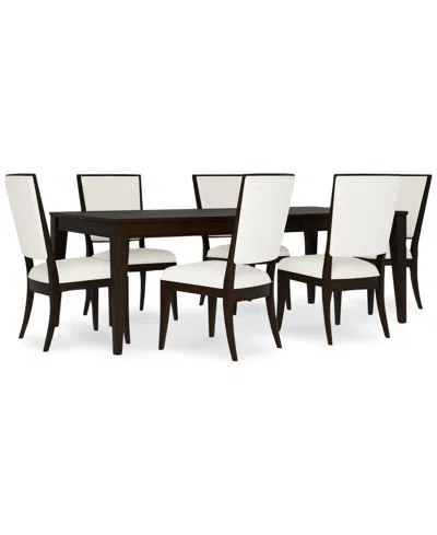 Macy's Mazen 7-pc. Dining Set (table & 6 Side Chairs) In Dark Brown