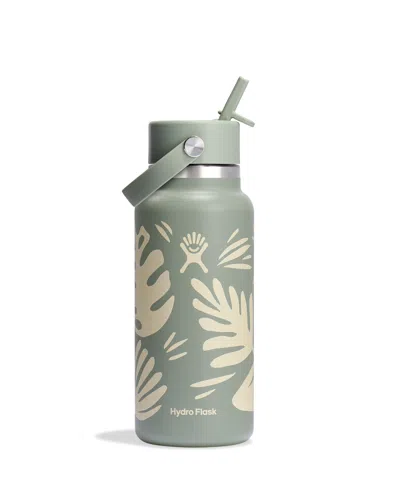 Hydro Flask 32 oz Wide Mouth With Flex Straw Cap In Botanical Bliss Agave