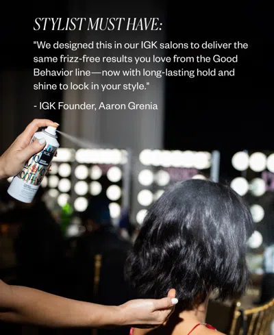 Igk Hair Good Behavior Flexible Anti Frizz Hairspray 5 Oz. In No Color