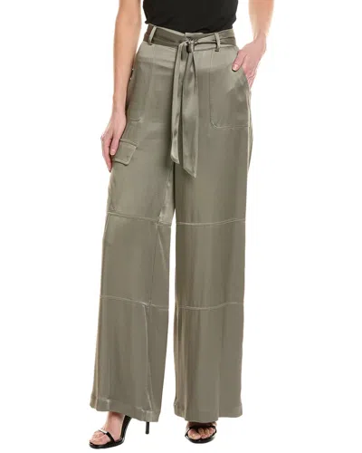 Mirto 1956 Satin Cargo Pant In Green