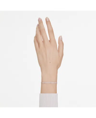 Swarovski Matrix Tennis Bracelet In Rose Gold