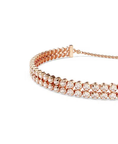 Swarovski Matrix Tennis Bracelet In Rose Gold