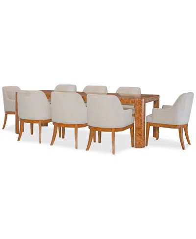 Macy's Prescott 9-pc. Dining Set (table & 8 Chairs), Created For  In Brown